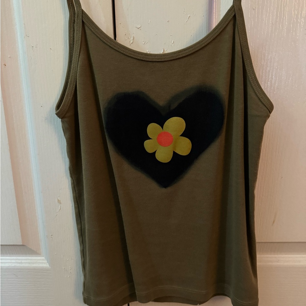 UNIF Green Fitted Sleeveless Camisole